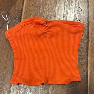 Vibrant Orange Urban Outfitters Ribbed Tube Top